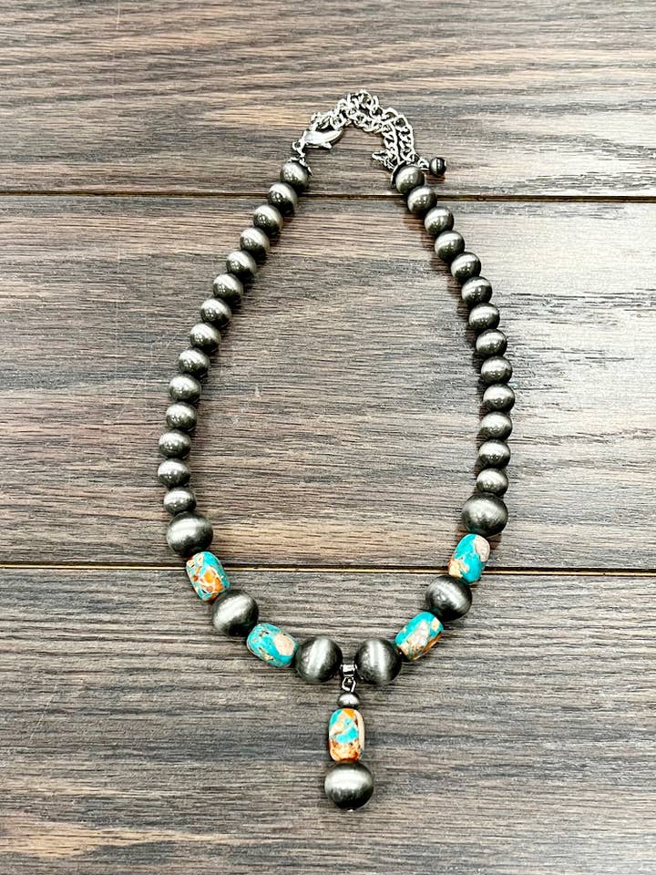739129, Handmade 16" Navajo Gemstone Necklace for wholesale by ISAC Trading Inc