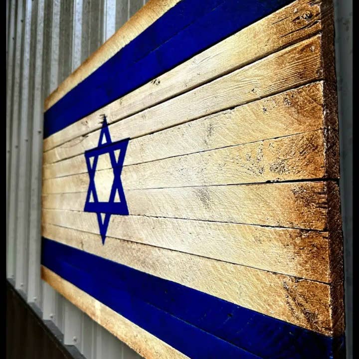 Bandera de madera israelí/sionista para venta al por mayor de Heirloom Graphics & Custom Woodworking