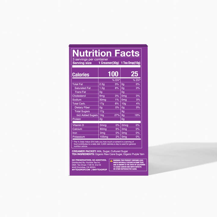 Tea Drops - Wholesale Health/Detox Tea - Ube Latte Kit - 3ct