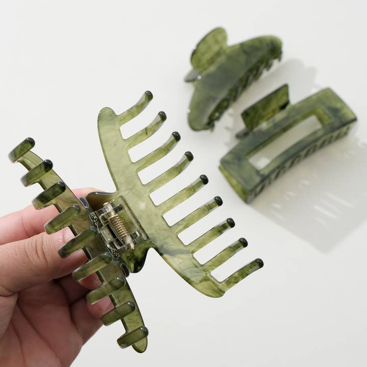 Jade Green Large | Assorted Large Claw Clips for wholesale on Faire10