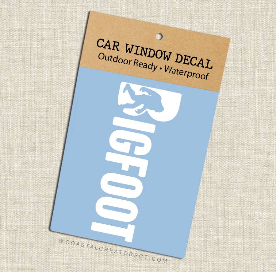 Coastal Creators of Connecticut - Wholesale Sticker - Bigfoot Sasquatch Cutout Car Vinyl Window Decal (Packaged)1