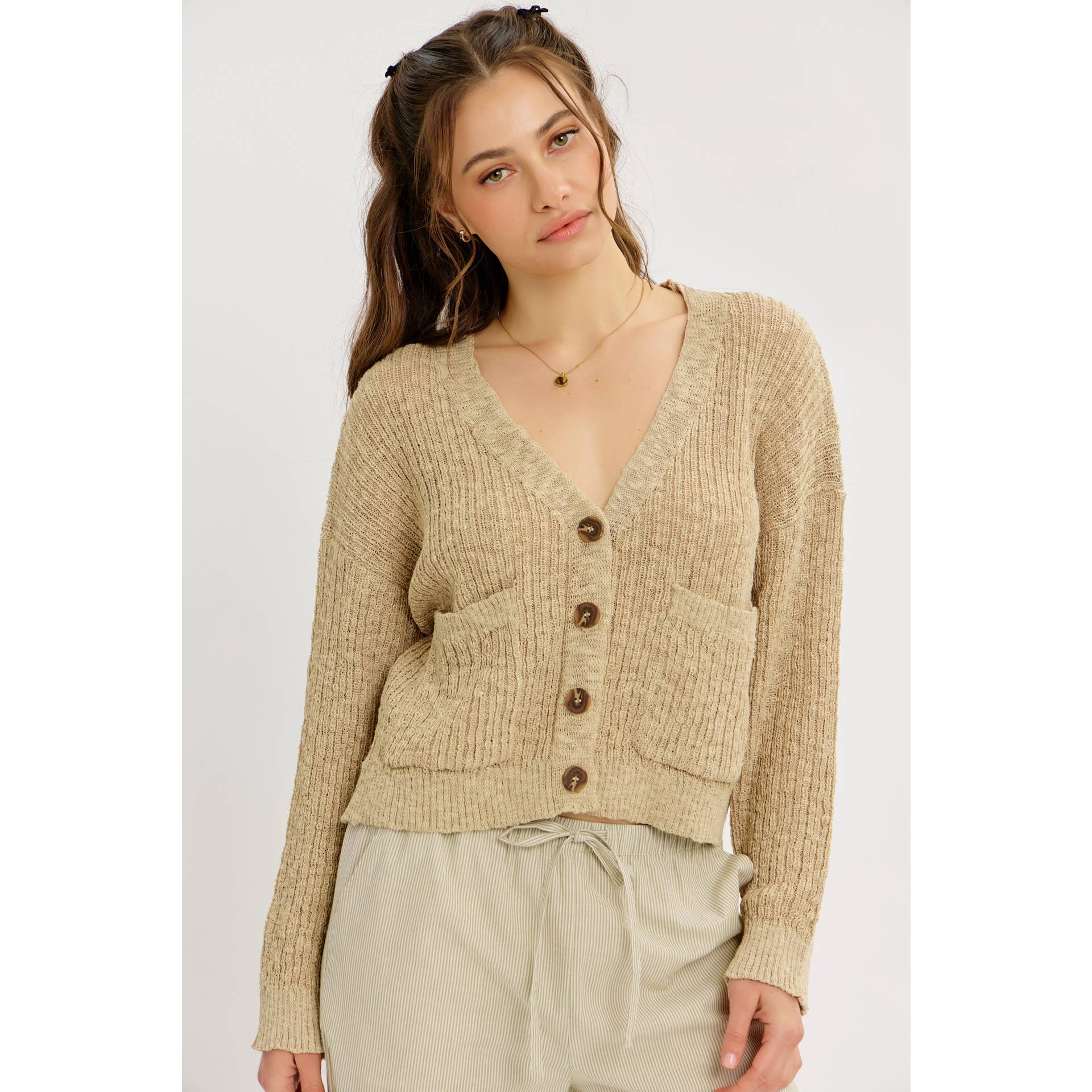 idem ditto – Engroshandel Cardigan - Dame – Ubesværet cool løs sweater-cardigan med lommer13