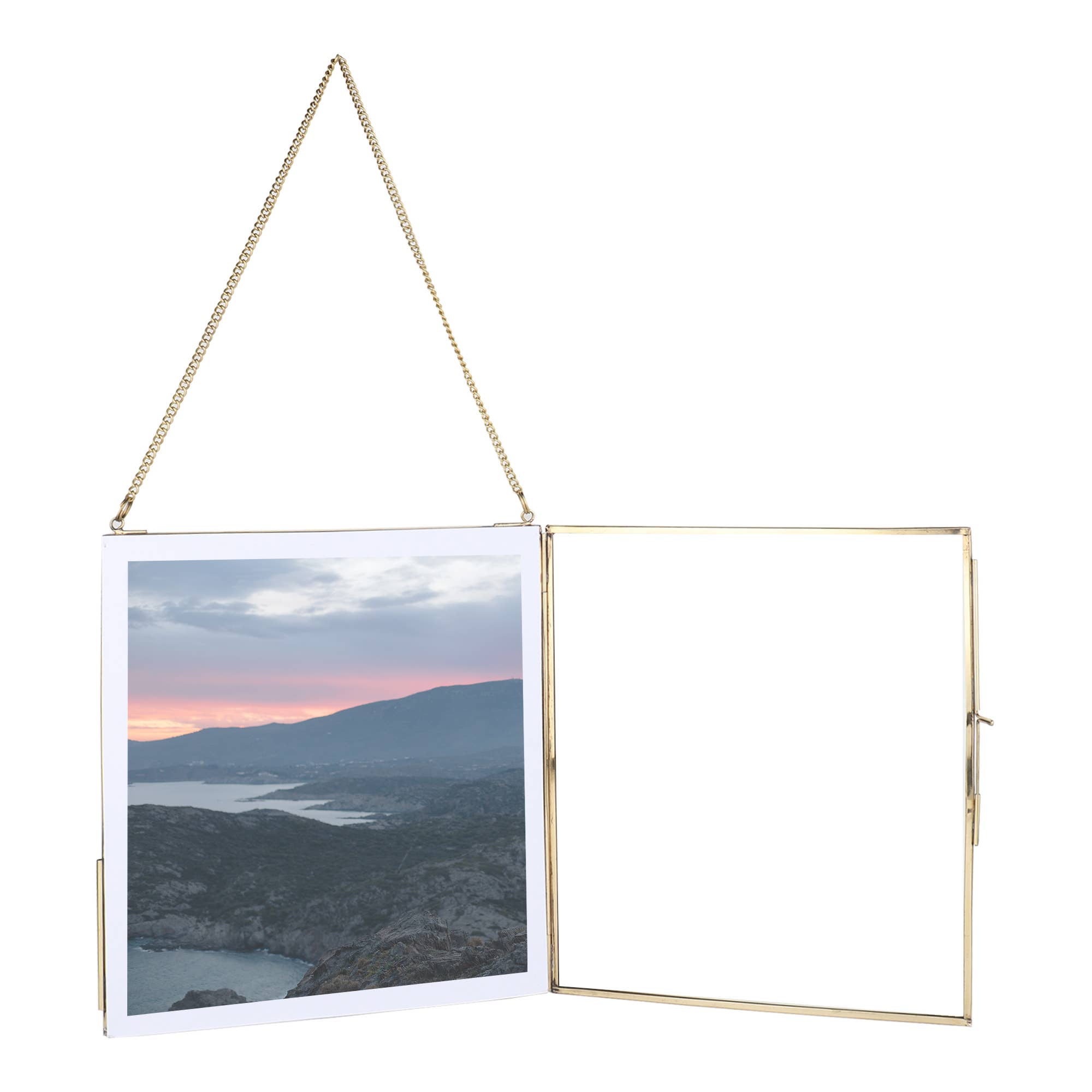 Alza – wholesale Picture frame – Hand-made real Brass and glass photo frame hanging 1