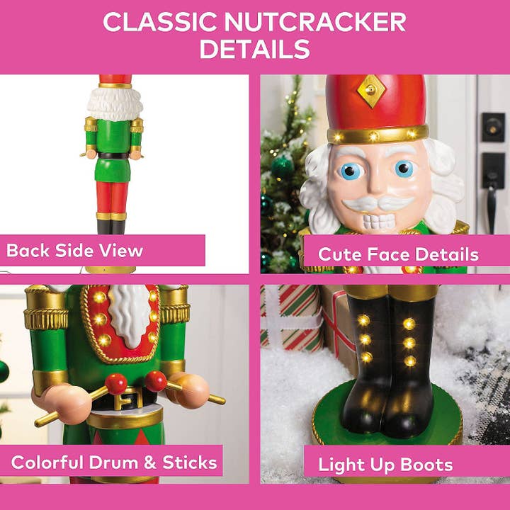 RC Home Decor - Wholesale Holiday nutcracker - 4 Ft Light-Up Nutcracker with Drumsticks – Illuminated Christmas Statue for Indoor & Outdoor Holiday Décor3