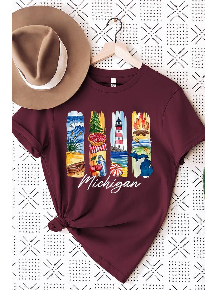 COLORBEAR - Wholesale T-Shirt (Graphic) - Women's - Michigan State Brushstroke Graphic Tee9