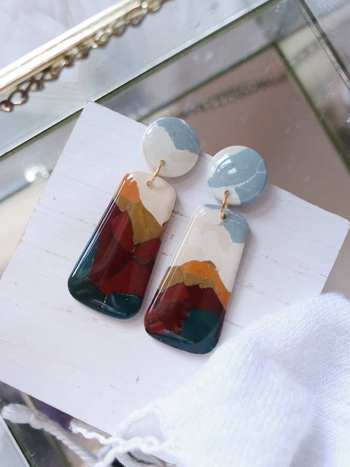 No Mountain High Enough Polymer Clay Earrings for wholesale by Petal & Posy