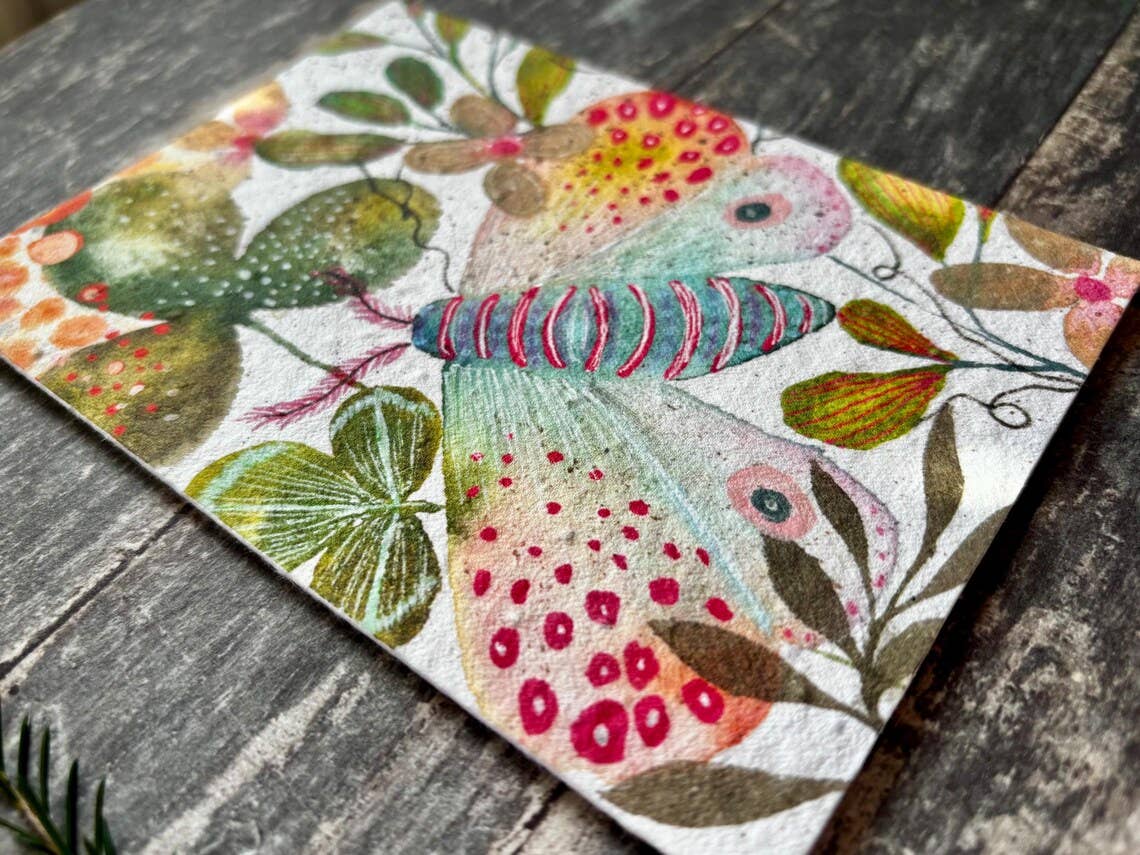 Erika's Whimsical Art – wholesale Birthday card – Plantable  Seed Paper Birthday Moth Card, Blank Inside 4