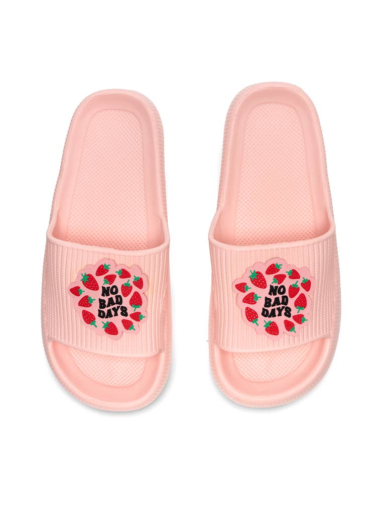 Living Royal - Wholesale Slides - Women's - Quick Dry Pool Slide Sandals - "No Bad Days" - Pink