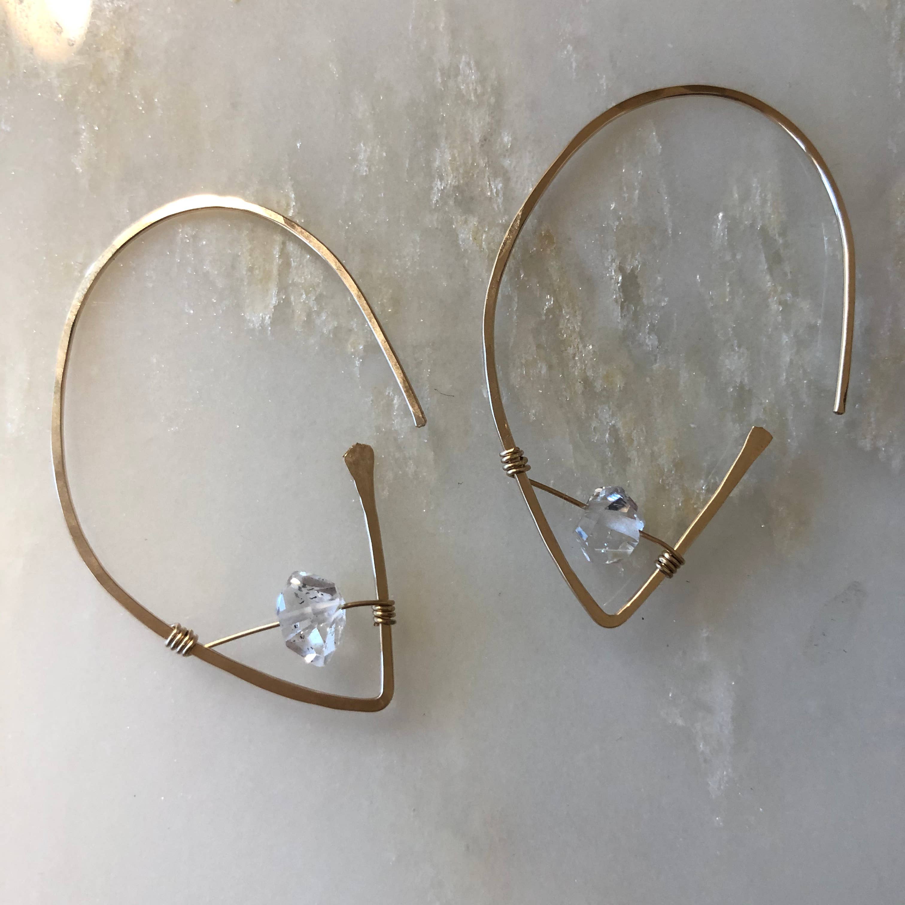 TALA Earrings in Dark Amethyst Handmade Polymer Clay Jewellery Gold Plated