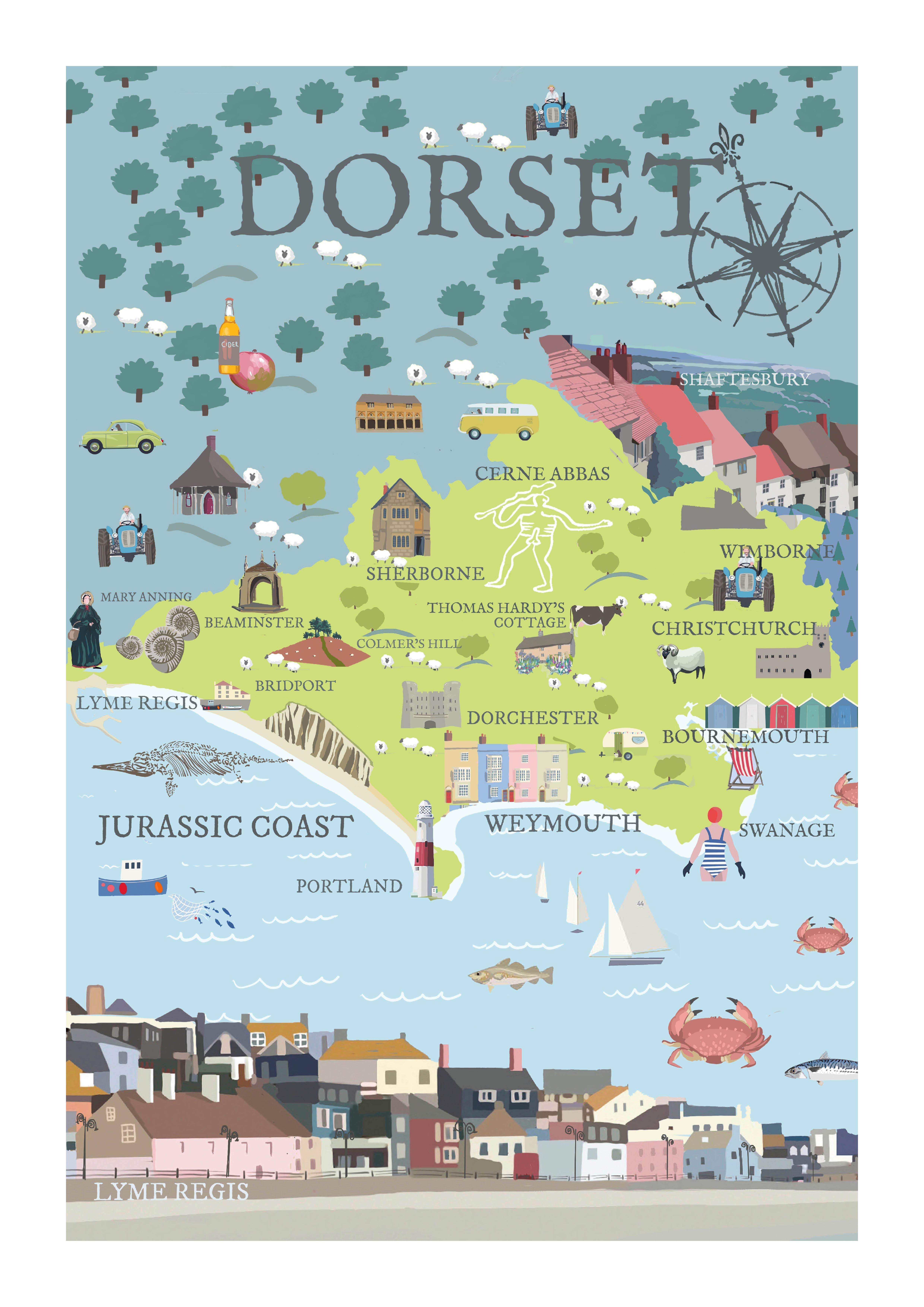 BETTY BOYNS MAPS - Vendita all'ingrosso Calamite - Magnete da Frigo con Mappa Illustrata11