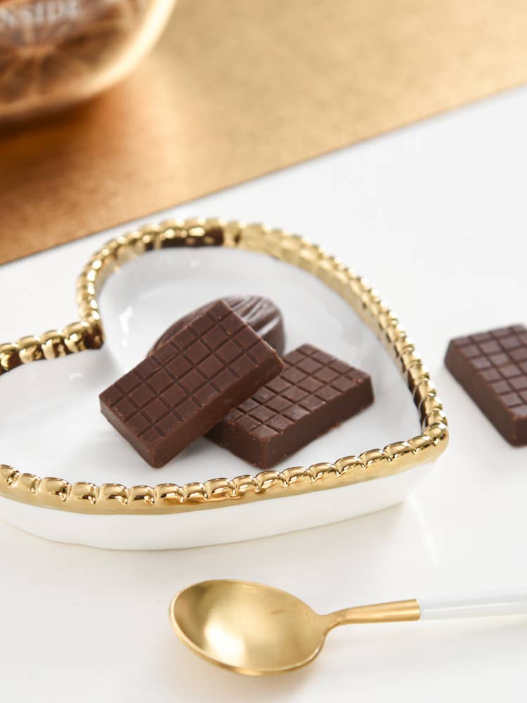 Pampa Bay - Wholesale Decorative Plate/Dish/Bowl - Mini Heart Dish White with Gold Trim4