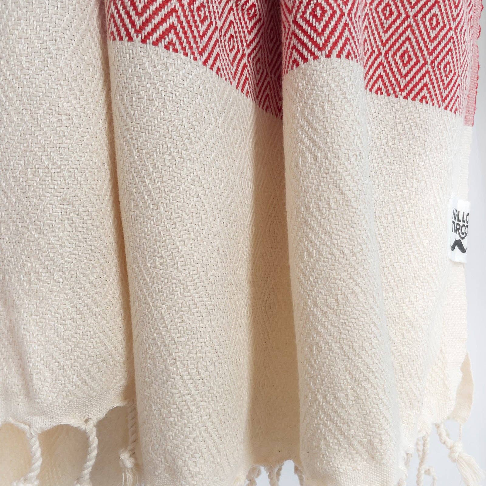 HELLO TURCO Turkish Towels - Wholesale Beach Towel - Otto Red Handwoven1