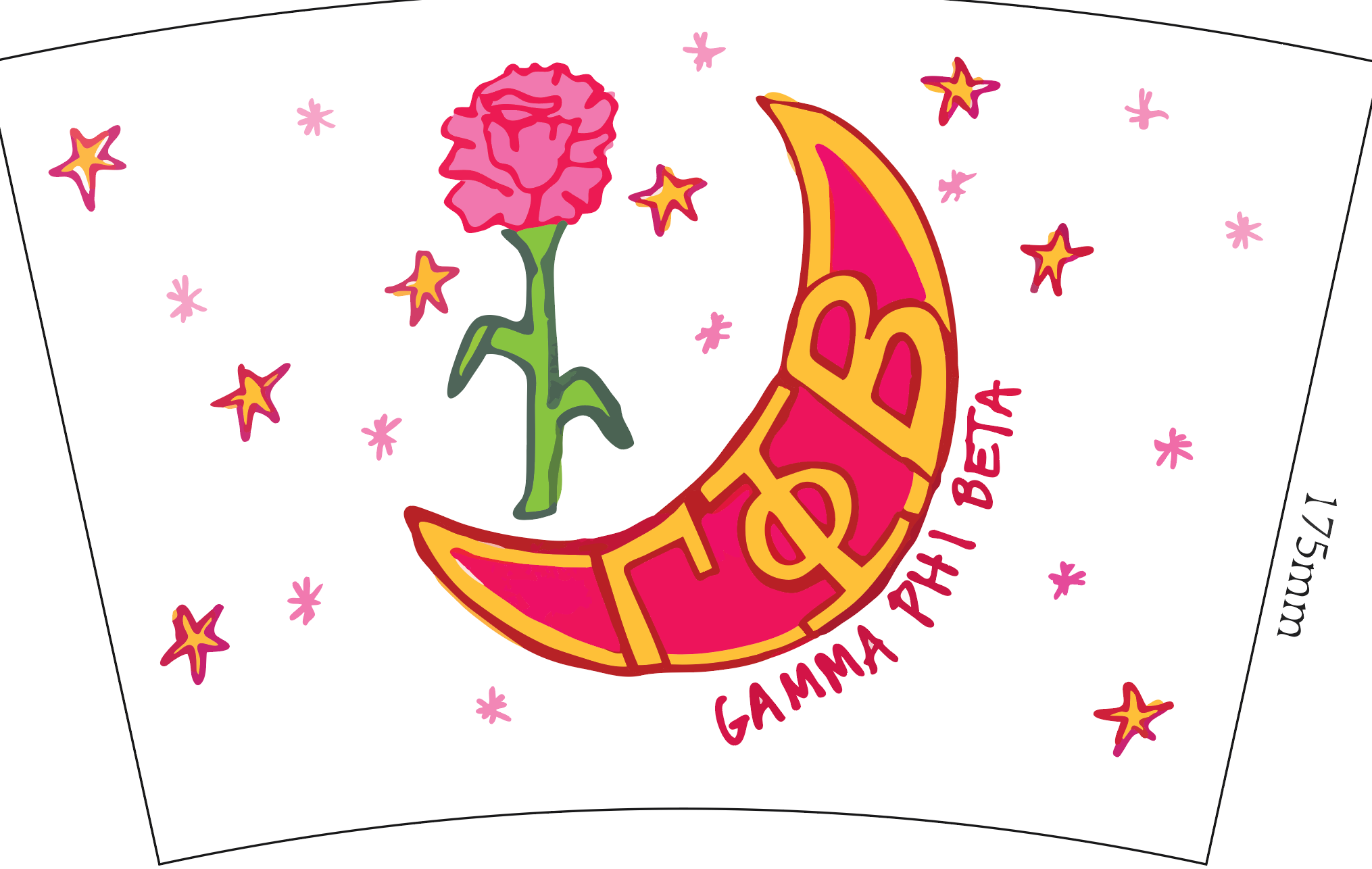 Over The Moon Greek - Wholesale Drinking Glass/Cup - Sorority Marker Cup27