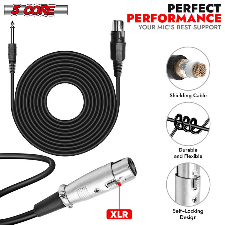 K Cube Inc - Wholesale Musical Instrument - 5 Core Dynamic Mic Wired Handheld XLR Microphone3