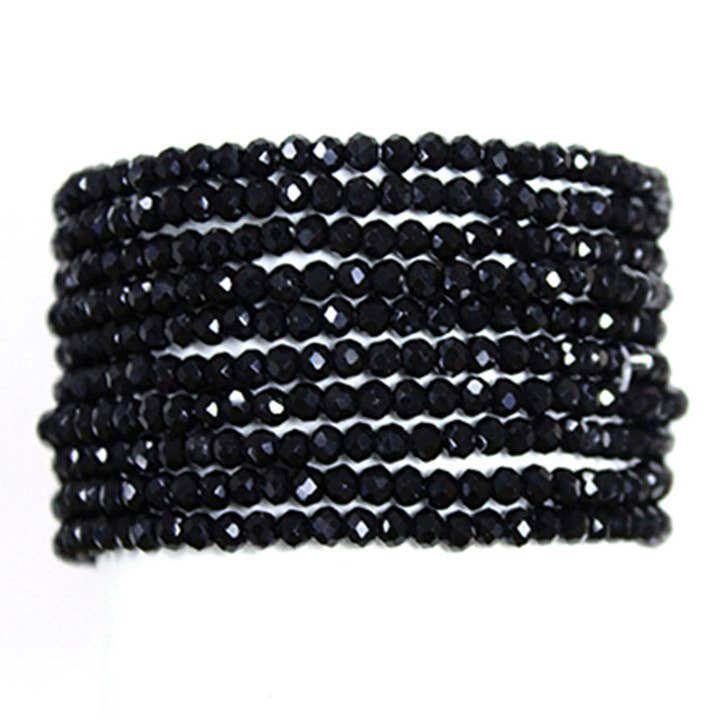 JOIA ACCESSORIES - Wholesale Beaded Bracelet - GLASS BEAD STRETCH MULTI BRACELET, SB 79385