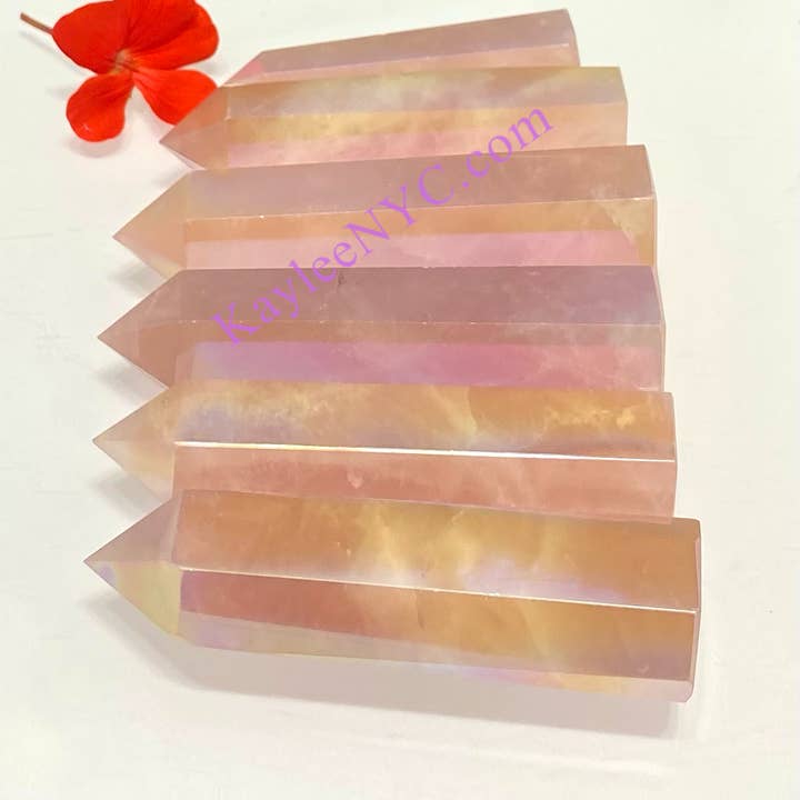 KayleeNYC - Wholesale Spiritual Stone/Crystal - 1 Lb Angel Aura Rose Quartz Obelisk Tower Point Crystal2