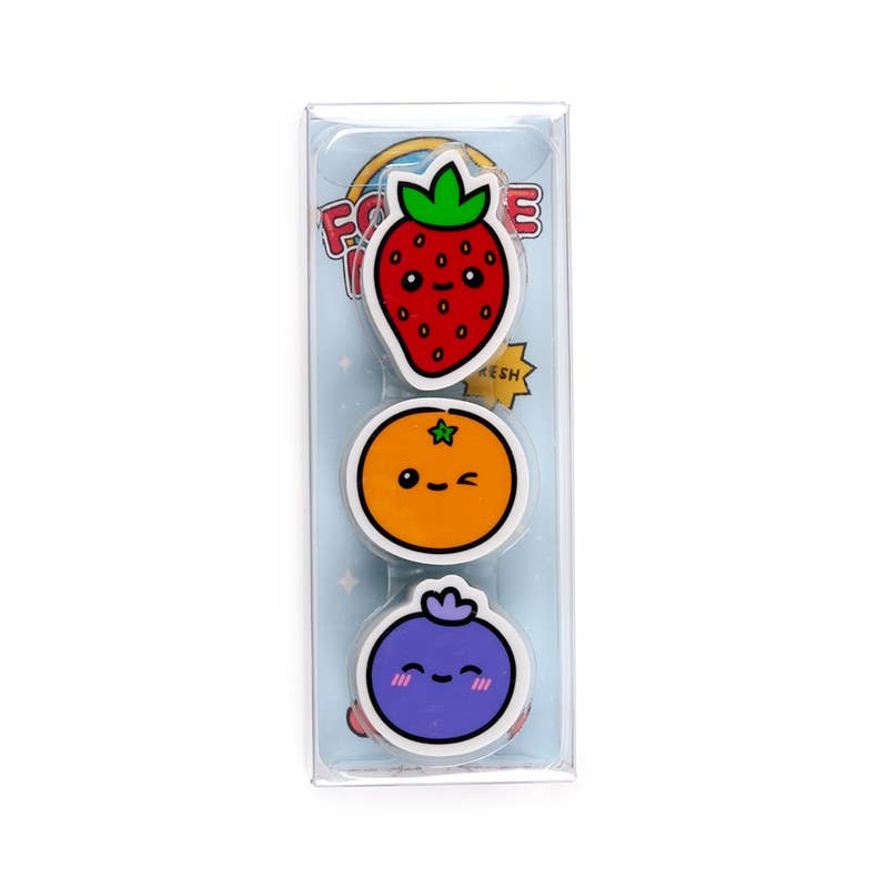 Puckator Ltd – wholesale Eraser – Child – Foodiemals Fruit 3 Piece Eraser Set2