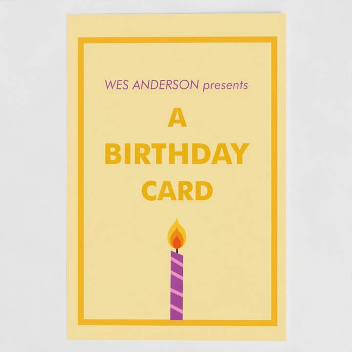 Wes Anderson Presents Birthday Celebrity Cinema Movie Card for wholesale by The New Aesthetic
