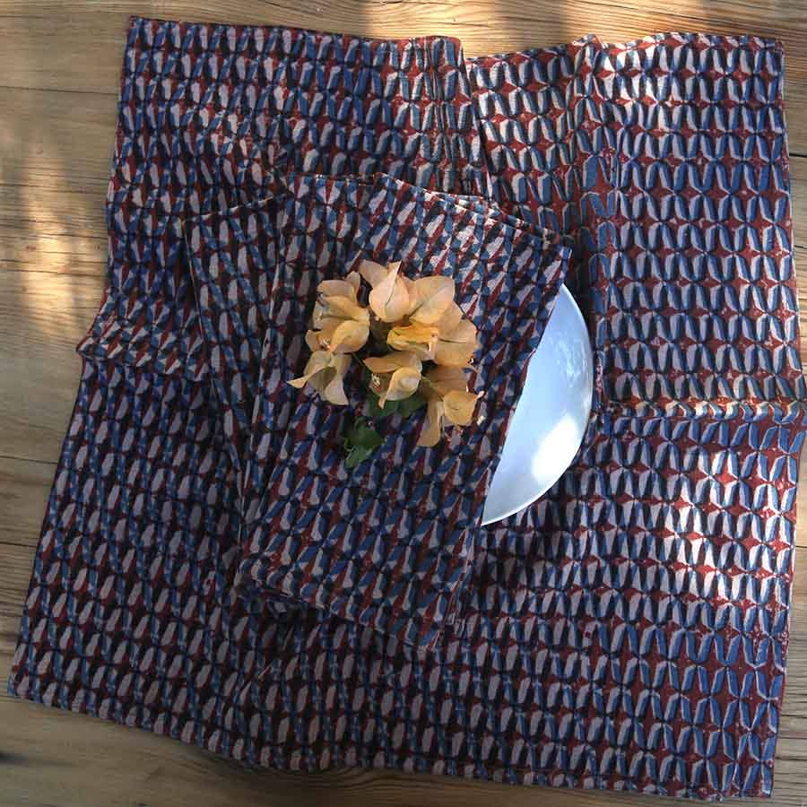 Ichcha - Wholesale Dinner & Cloth Napkin - Napkins Blue Cloth Home Decor & Gifts (Set of 4) - Olivia5