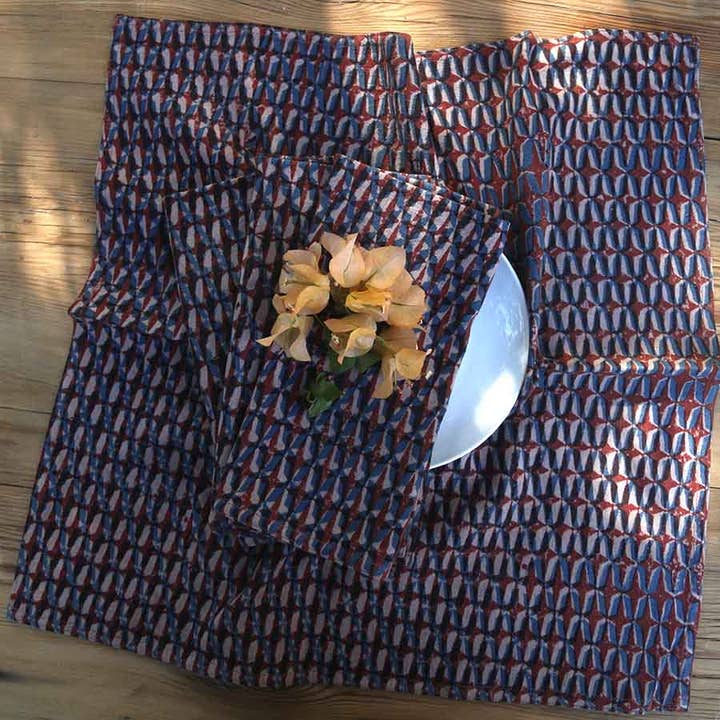 Ichcha - Wholesale Dinner & Cloth Napkin - Napkins Blue Cloth Home Decor & Gifts (Set of 4) - Olivia5