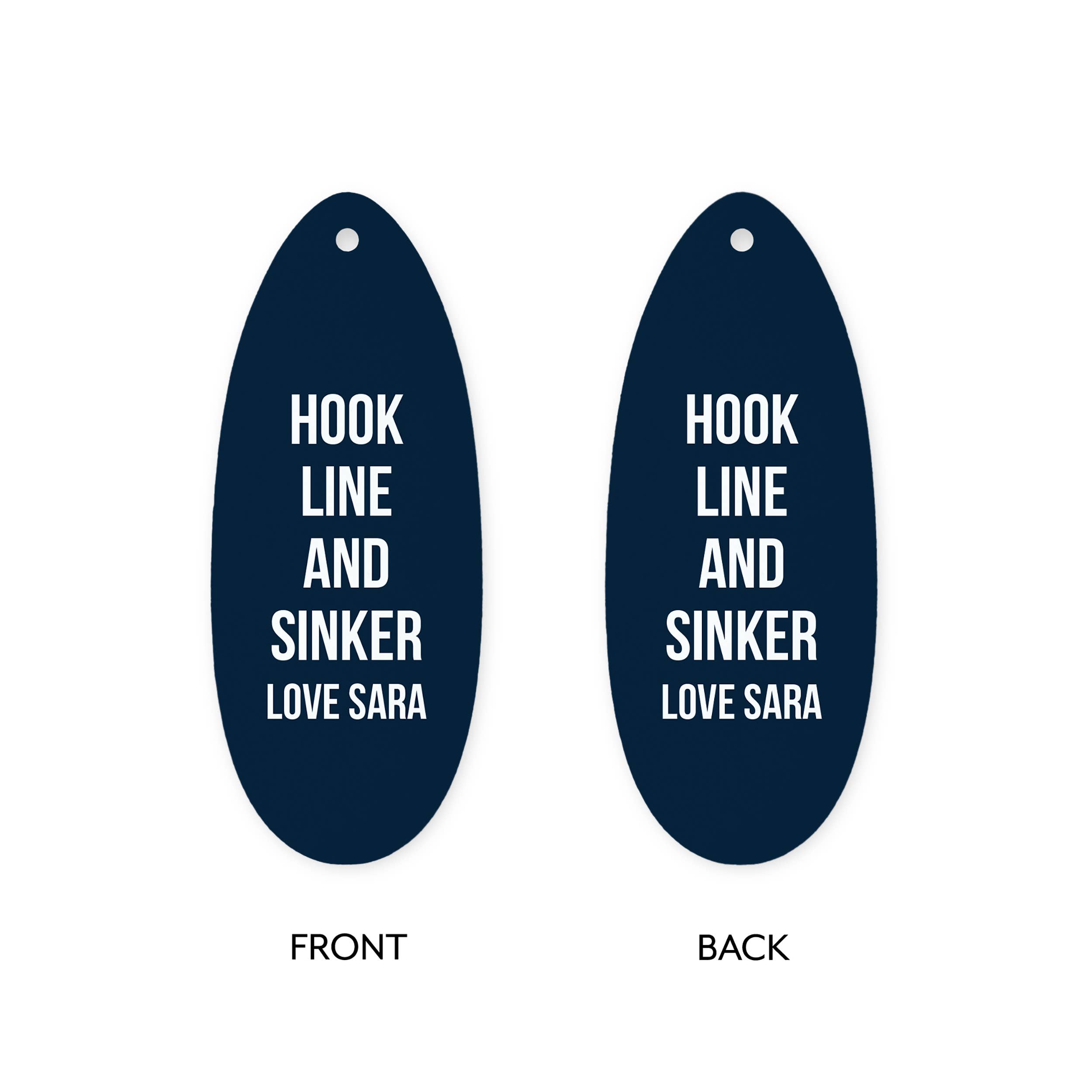 Weddingstar Inc. - Wholesale Keepsake Coin/Token - Personalized Fishing Lure with Gift Box - Custom Modern Text19