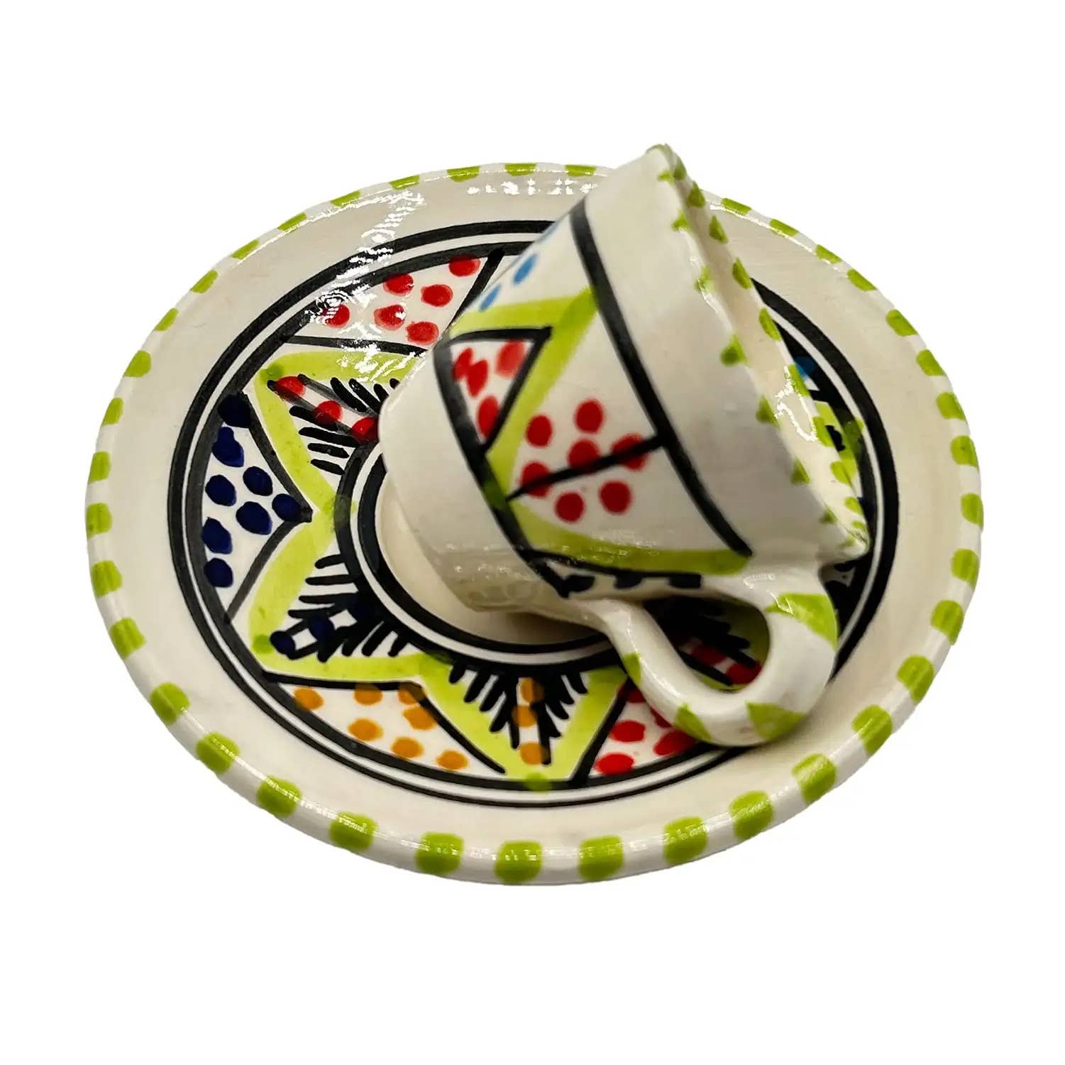 Etnico del Mondo – wholesale Coffee/tea cup – Pair of Handmade Tunisian Ceramic Coffee Cups #25