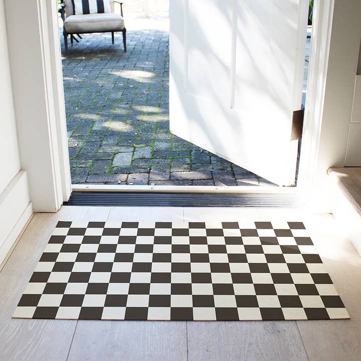 Tempaper & Co ® - Wholesale Floor Mat - Checkmate Domino Vinyl Floor Mat, 38" x 56"1
