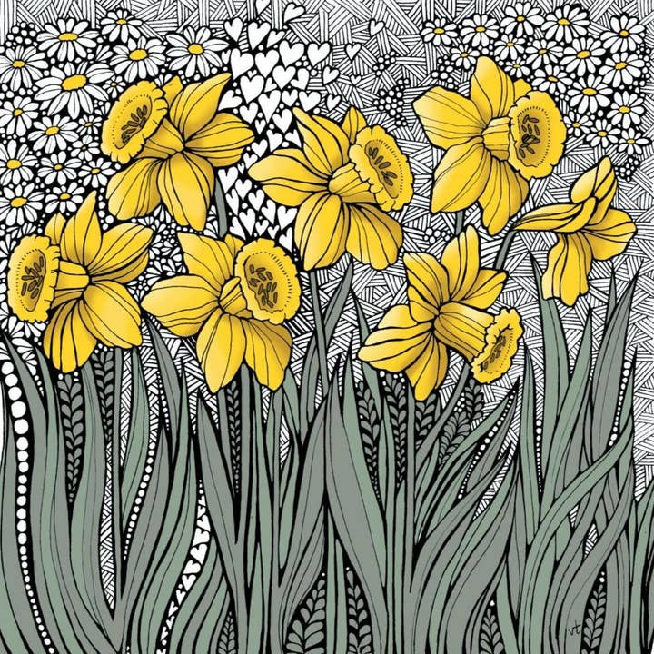 Alff a Bet Design - Wholesale Everyday Greeting Card - Daffodils 2024