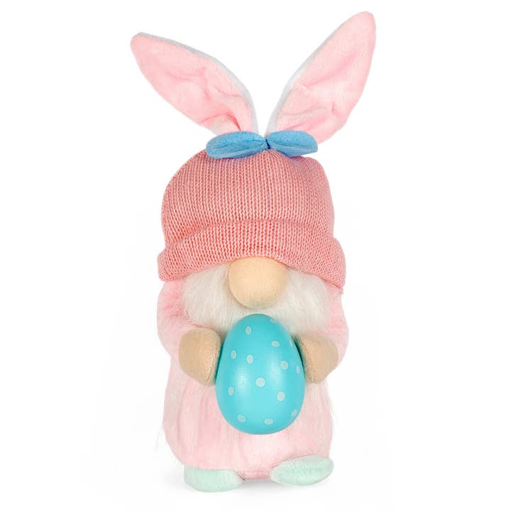 7.5'' Whimsical Pink Easter Gnome Friend Easter Decoration for wholesale by Clever Monsters
