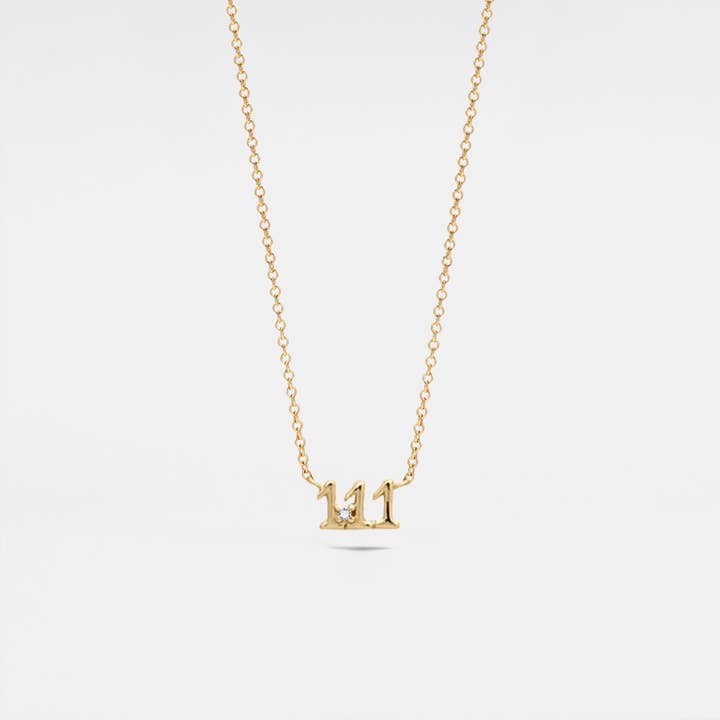 Perimade & Co. LLC - Wholesale Pendant/Charm Necklace - Dainty Angel Number Charm Necklace in 925 Sterling Silver