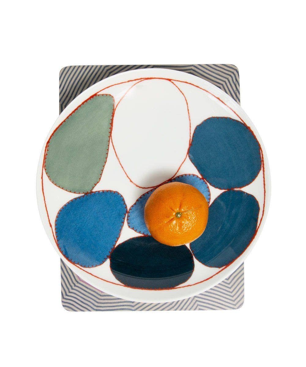 Third Drawer Down USA - Wholesale Dinner Plate - Bone China Plates: Blue Circles X Louise Bourgeois