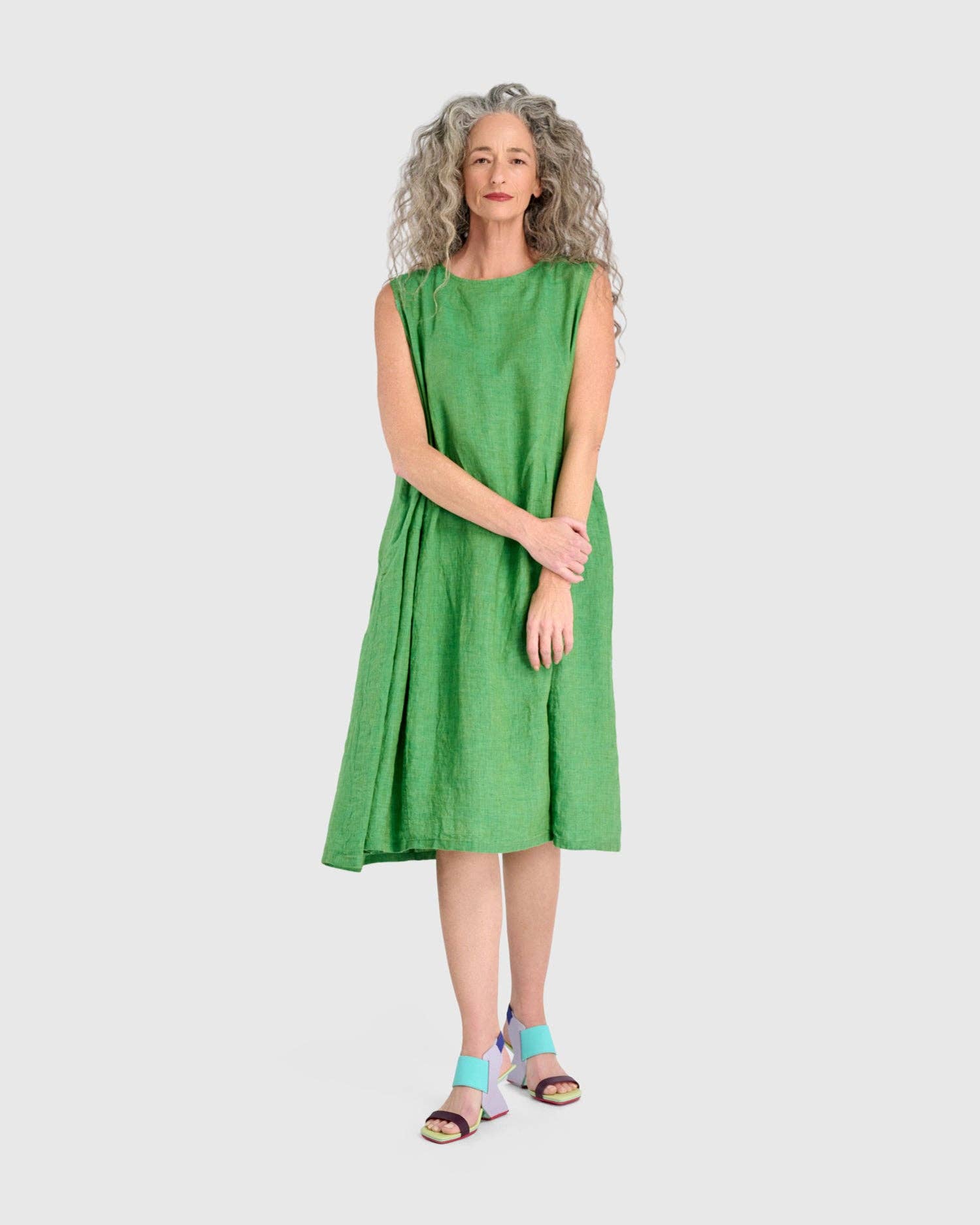 Linen Swing Dress, Mojito for wholesale on Faire2