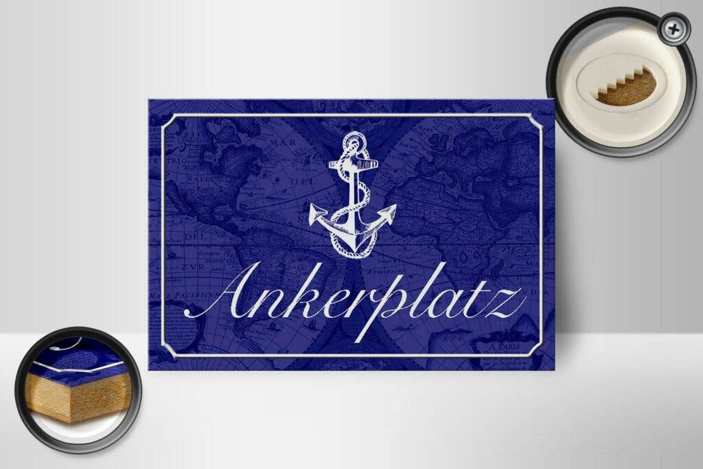 Femer - Wholesale Sign - Wooden sign saying 18x12 cm anchorage anchor sail boat decoration sign1