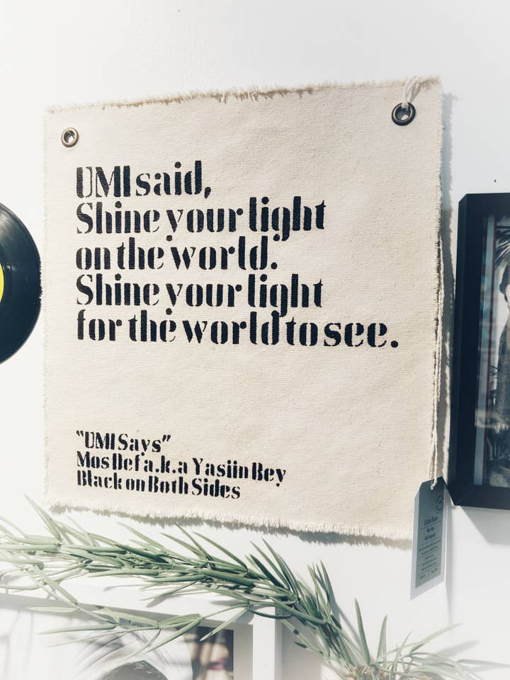 Umi Says :: Yasiin Bey aka Mos Def Wall Tapestry for wholesale by Callie Decor:: 🎨Hand-painted