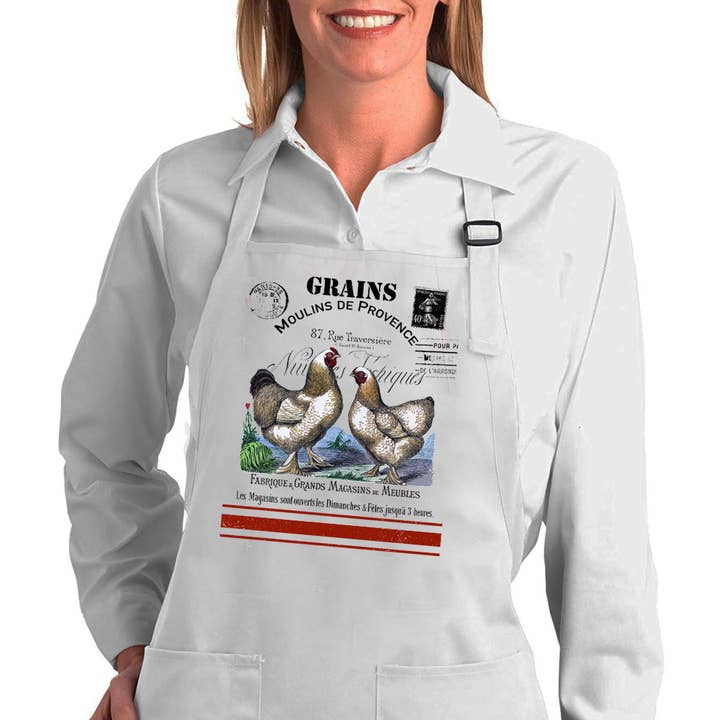 Katoenen schort voor kippen op de Franse boerderij voor wholesale door Avery Lane Gifts