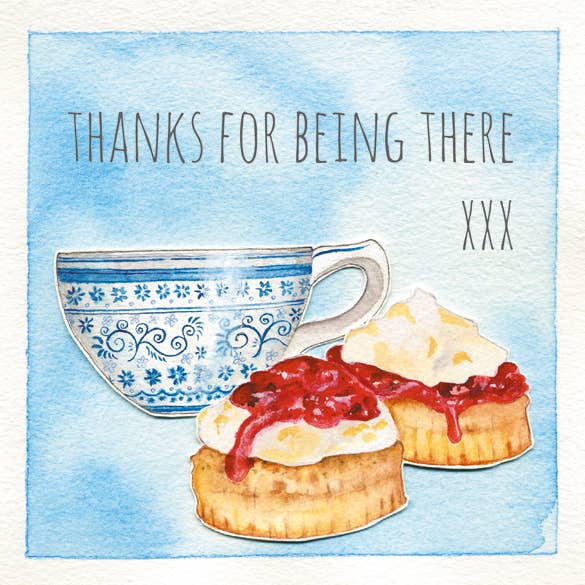 Inky Blue Ltd t/a Holy Mackerel - Wholesale Thank You Card - Thanks for being there 10cm mini card