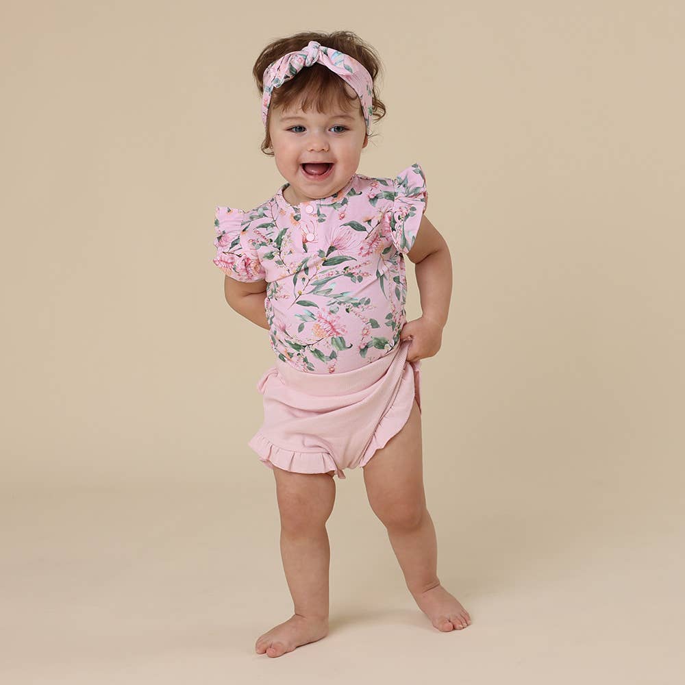Snuggle Hunny - Wholesale Bodysuit (Non-Footed) - Baby - Pink Wattle Short Sleeve Organic Bodysuit3