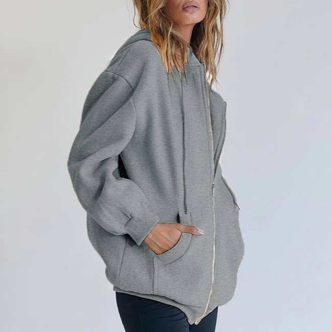 HIDDENBRAND - Wholesale Hoodie - Women's - Zip up oversized hoodie4