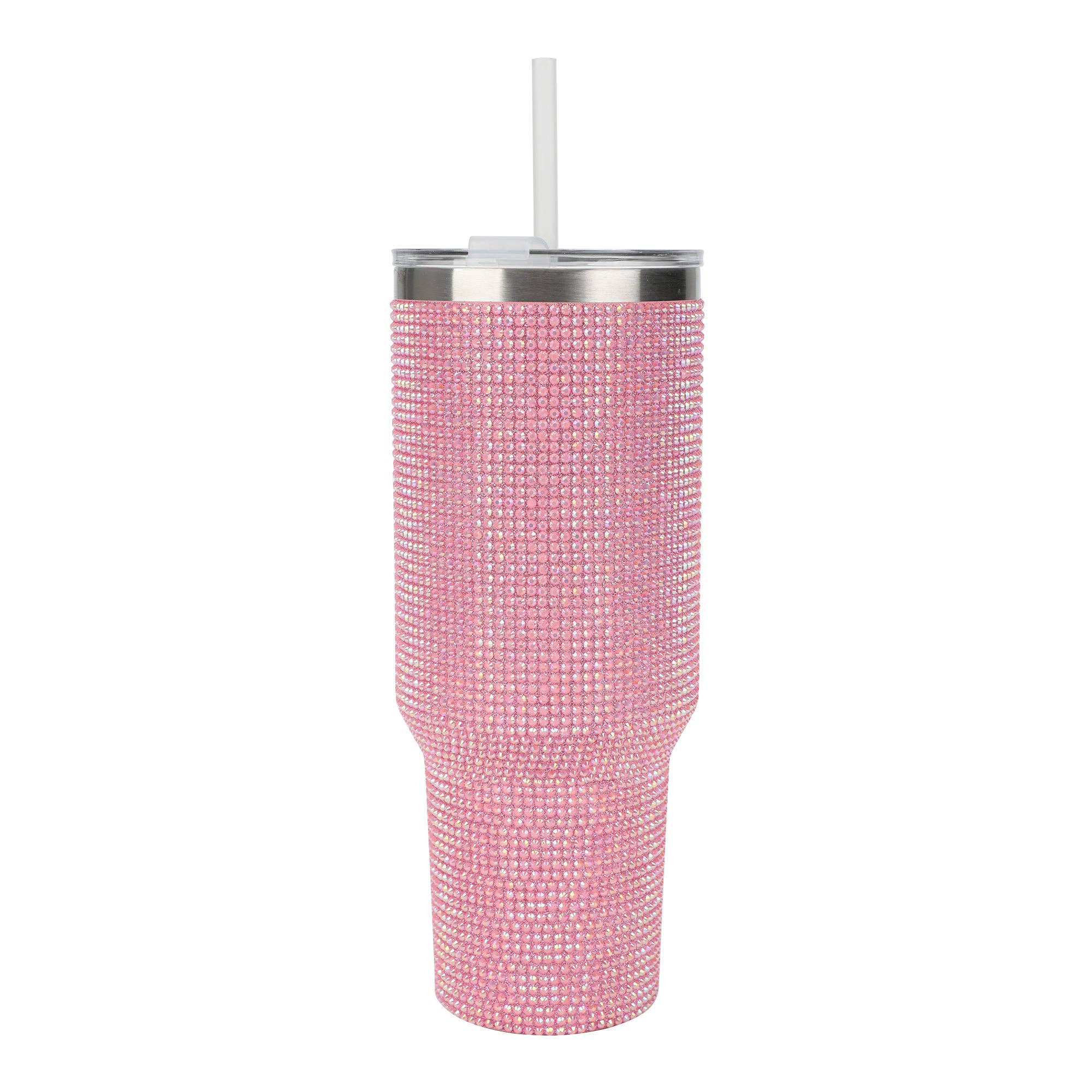 Bioworld Merchandising - Wholesale Insulated Mug/Tumbler - Pink Rhinestone 40 oz. Stainless Steel Tumbler4