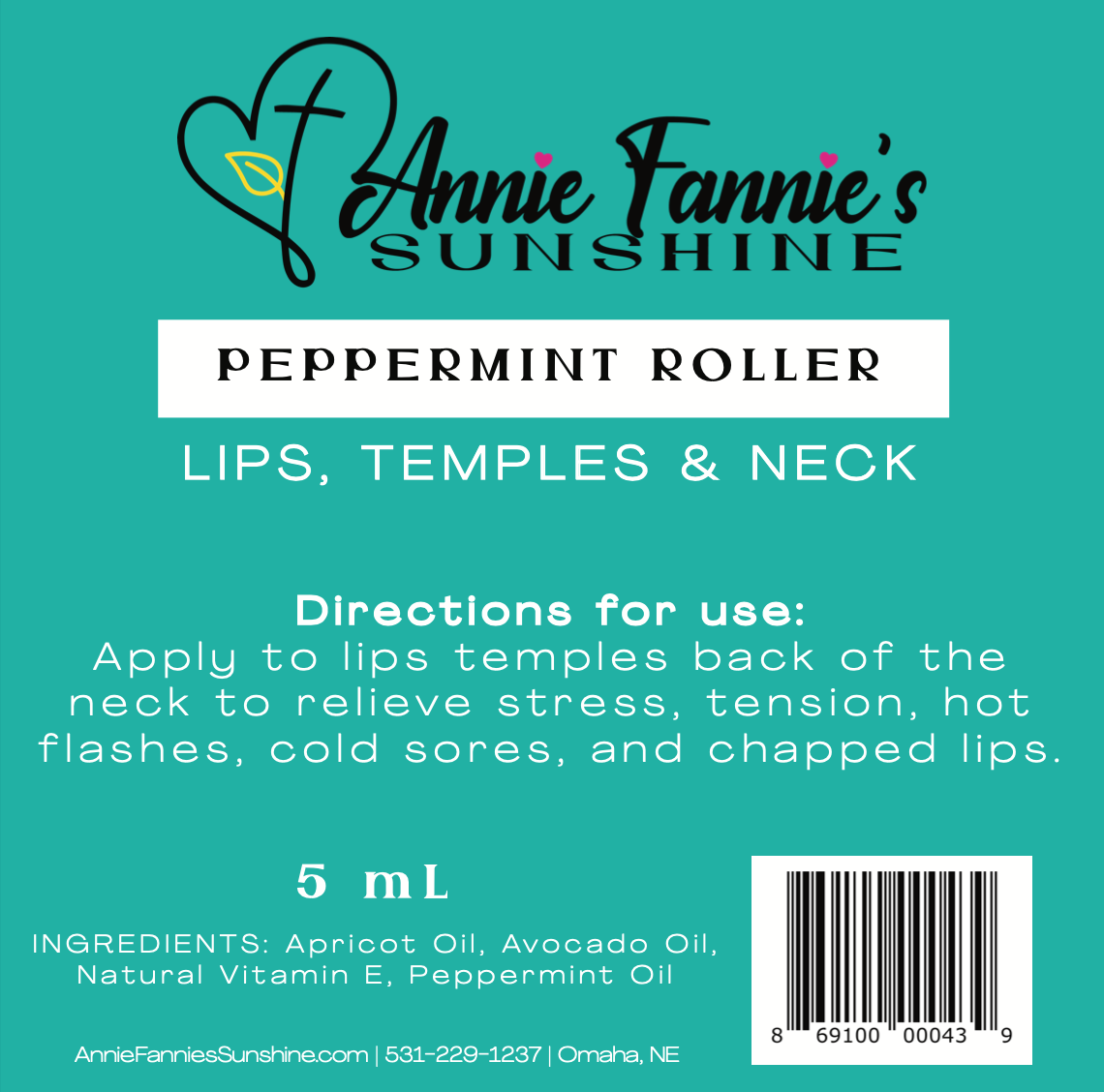 Annie Fannie's Sunshine LLC - Wholesale Essential Oil Roll-On - Peppermint Roller3