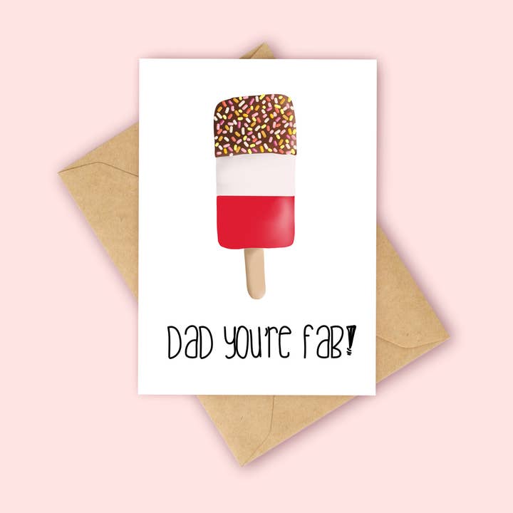 Dad You're Fab Card for wholesale by Peach and Mimi