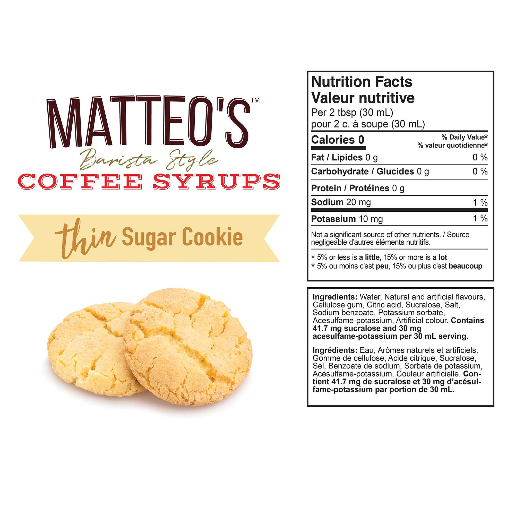 Matteo's - Wholesale Iced Coffee/Cold Brew - Sugar Free Coffee Syrup, Sugar Cookie1