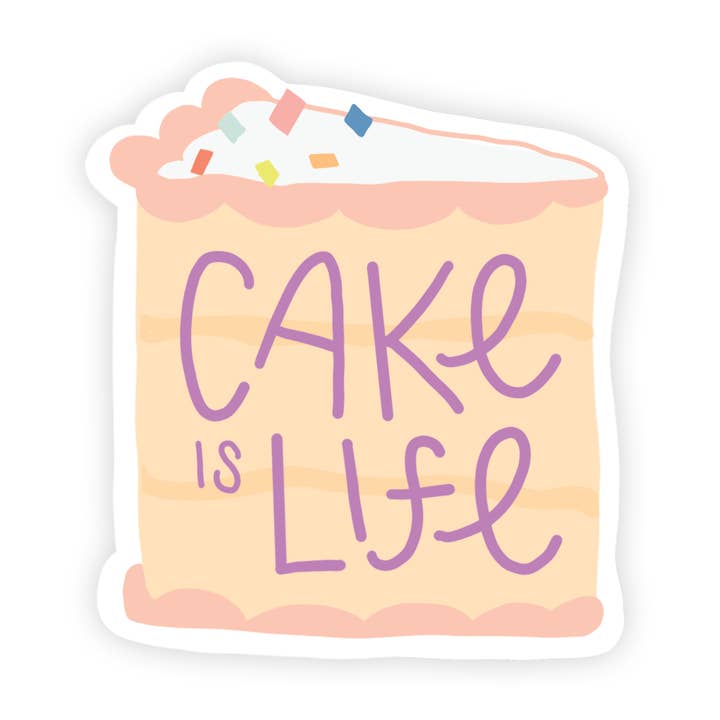 Cute Trendy Cake Vinyl Sticker - Cake is Life for wholesale by funday goods