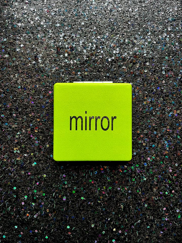 Bratty Green Compact Mirror for wholesale by Beeftopia