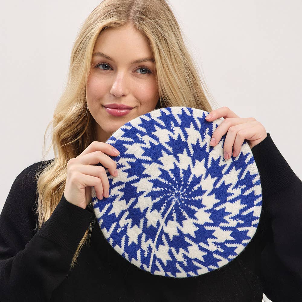 Sensibling Corp. - Vendita all'ingrosso Basco - Donna - Berretto a maglia pied de poule10