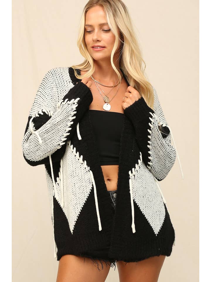 KyeMi - Wholesale Cardigan - Women's - Cuddle Up In A Chunky Knit Cardigan Sith Piecing2