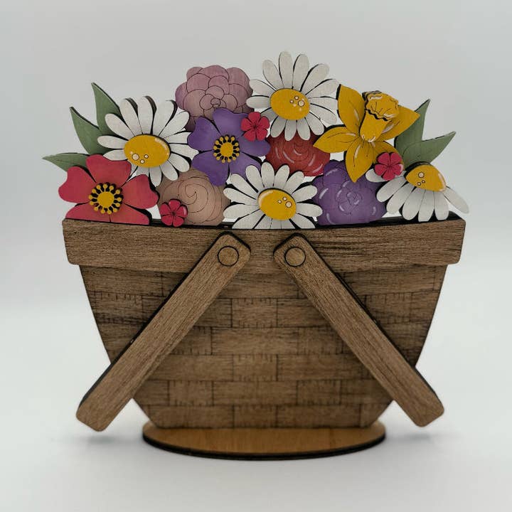 Daisy Basket Changeable 3D LASER PROJECT G264 for wholesale by Paisley Grace Makery
