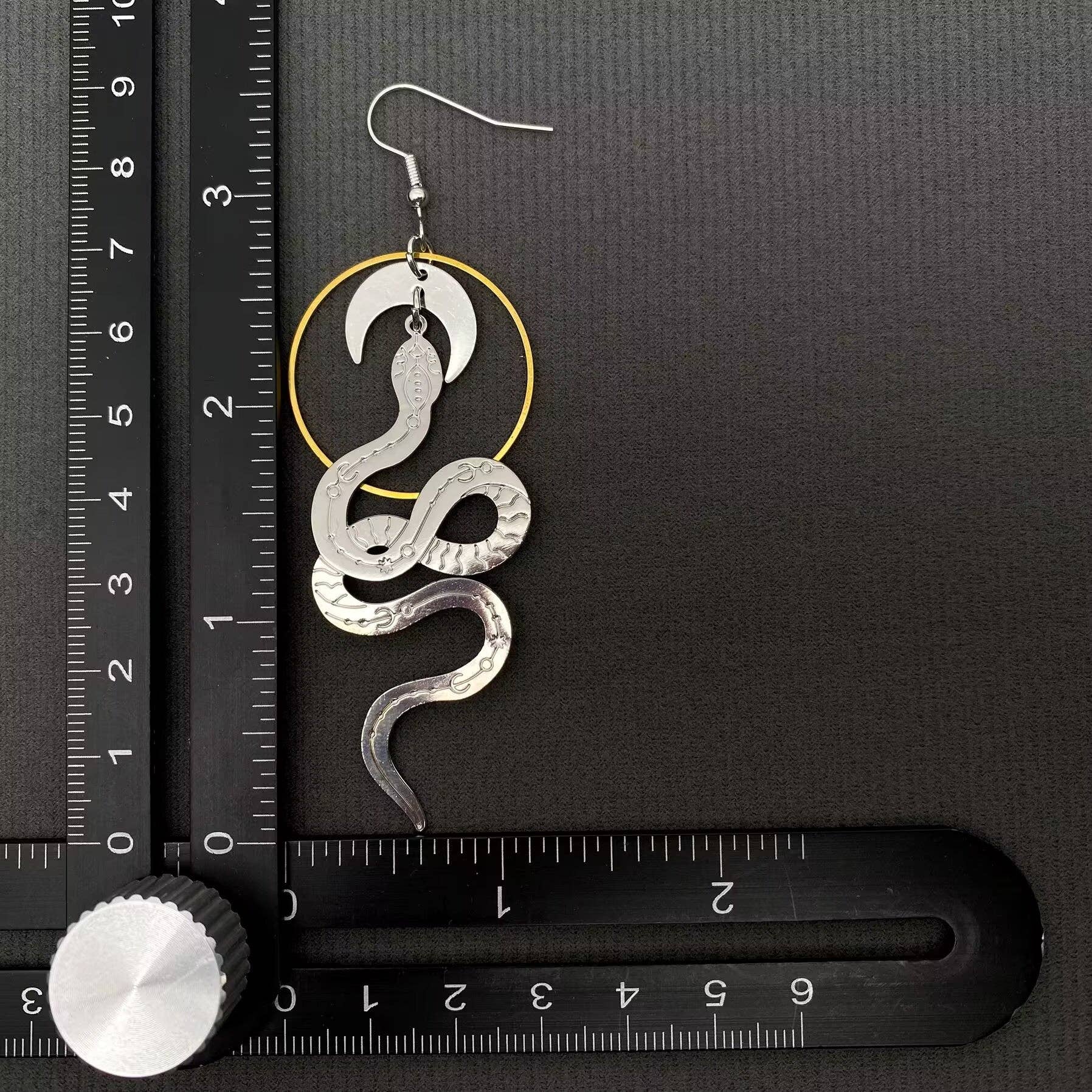 Mio Queena – Brincos de argola por atacado – Brincos Pendurados de Cobra Bicolor2