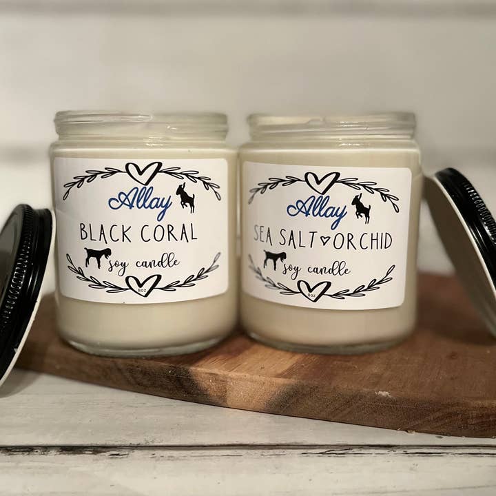Sea Salt and Orchid Soy Wax Candle for wholesale by Allay Handmade Naturals