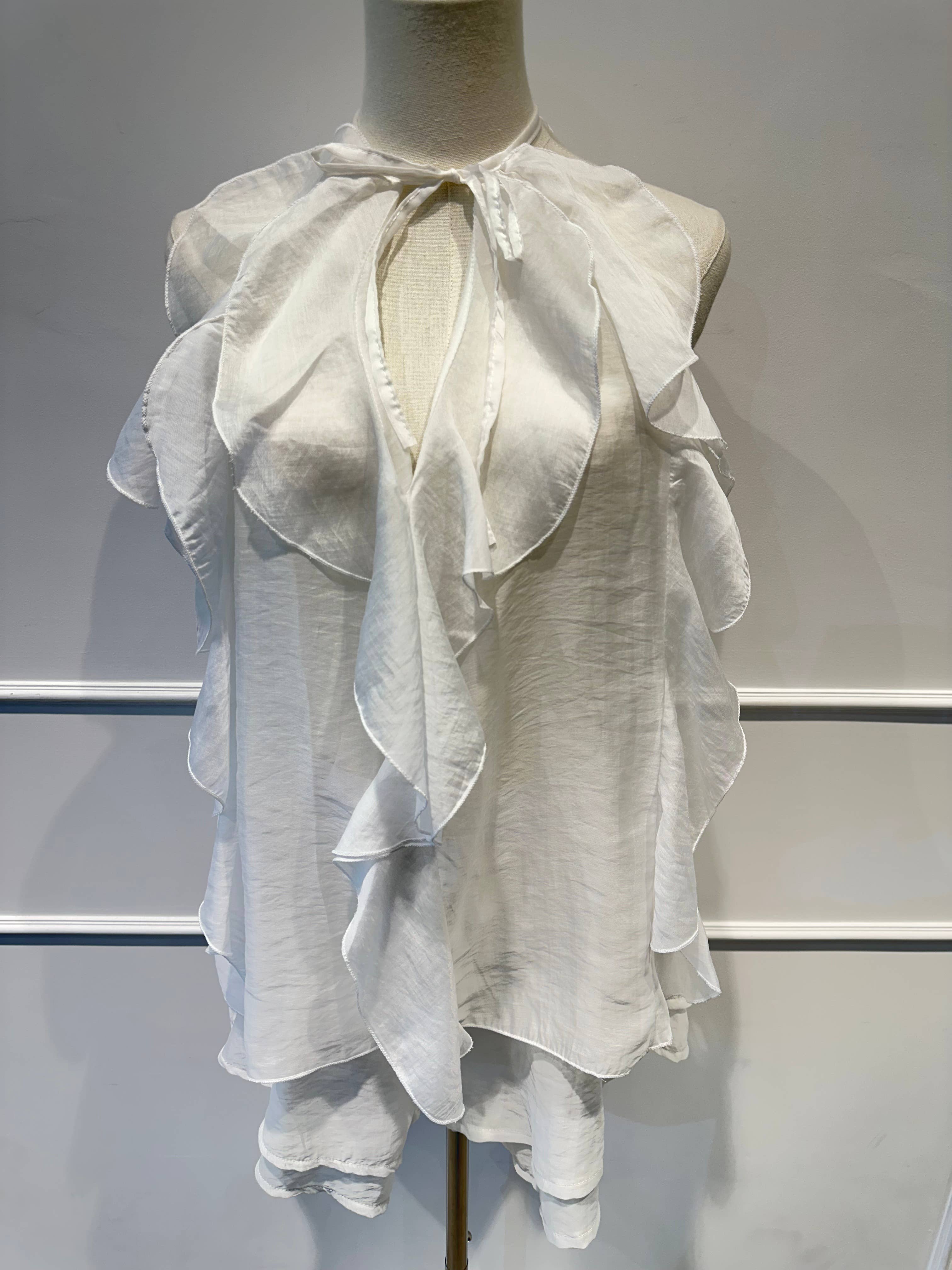 AMARIA - Vente Ensemble haut et short (PAS d'intérieur) - Femme - Ensemble Voile à Volants –Top Fluide & Short 7673674812